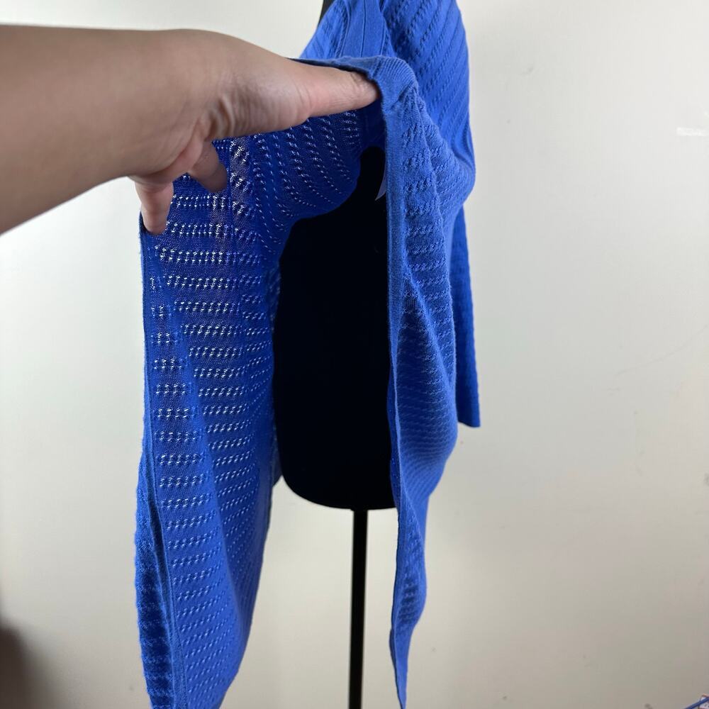 Talbots Asymmetrical Poncho Knit Top Womens M/L Blue NWT Swim Coverup Coastal - Picture 6 of 10